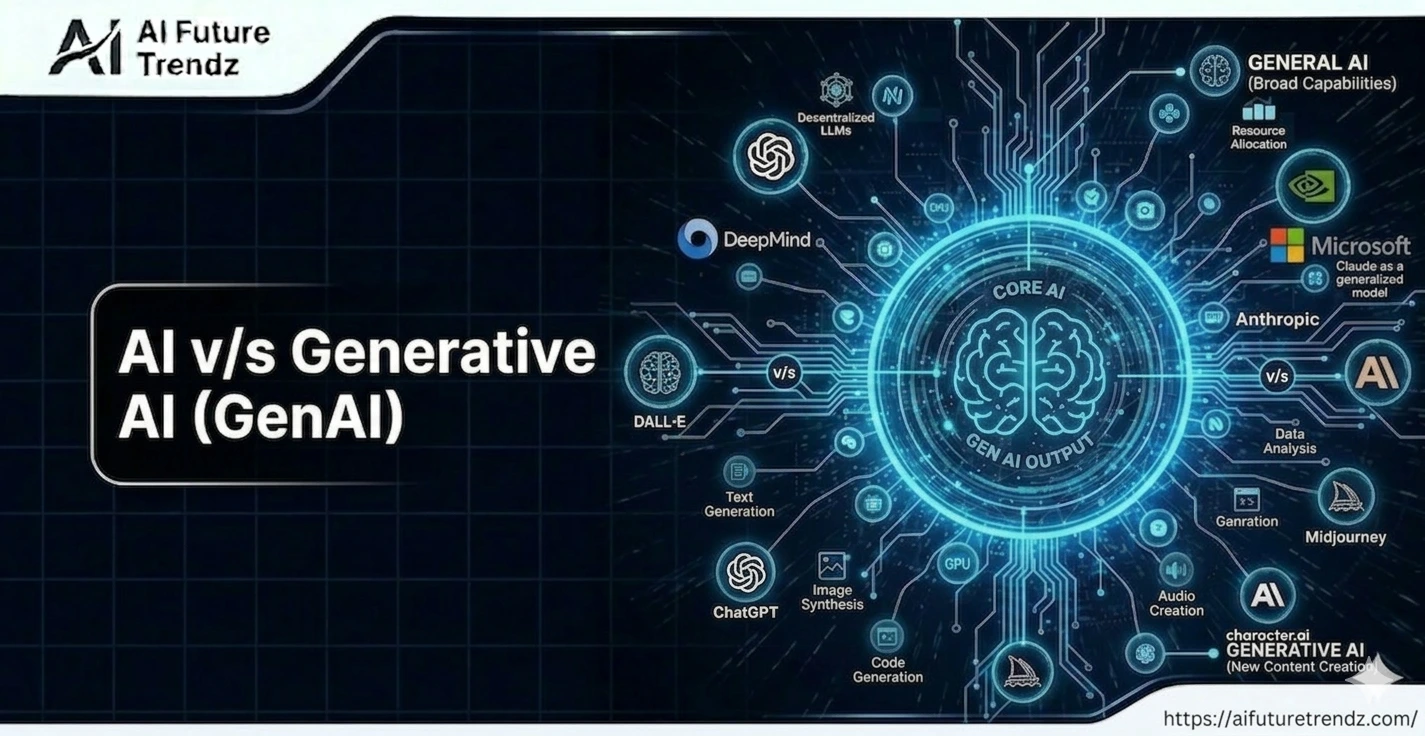 Difference Between AI and Generative AI Explained Simply